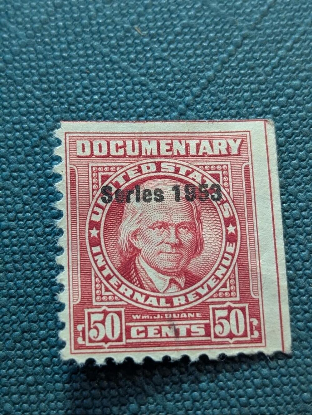 scott#R630 US documentary revenue stamp 1953 overprint Error Rare
